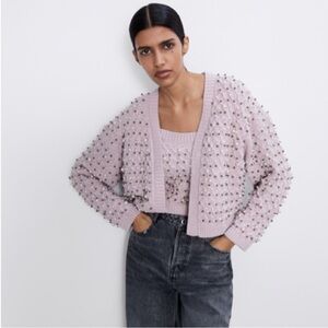 Pearl beaded sweater